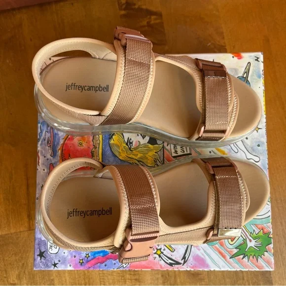 Jeffrey Campbell Women’s Elizondo Nylon Straps Platform Sandals Nude 38 - Picture 10 of 16